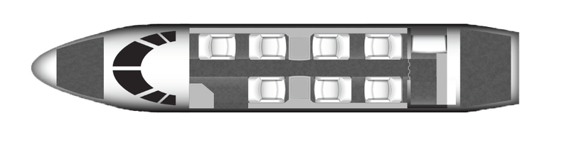 Top-down view of a bus seating layout with six seats arranged in pairs.