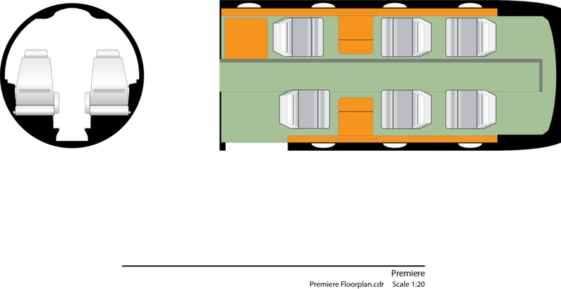 Diagram showing the arrangement of seats in an Airbus A320 aircraft.