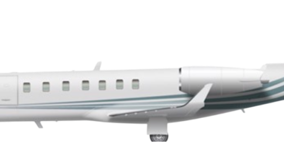 Side view of a private jet airplane.